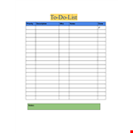 Pritnable To Do List Checklist Template example document template