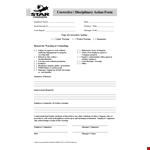 Corrective Action: Employee Write Up Form for Manager - Warning example document template