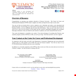 Clemson Graduate Student Plan - Internship, Career, and Skills Development example document template