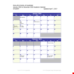 Student Academic Calendar example document template