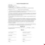 Photography Event Contract Template example document template