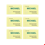 Customize Your Event with our Marketing Name Tag Template - Smith example document template