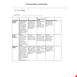 Persuasive Essay Template | Scholastic: Statement, Position, Author & Evidence example document template