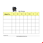 Sample Children's Chore Chart example document template