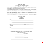 Gift Policy Receipt example document template