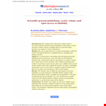 Scientific Journal Paper Template | Access Papers & Journals example document template 