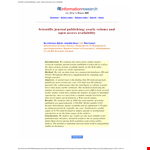 Scientific Journal Paper Template | Access Papers & Journals example document template