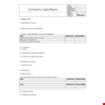 SOP Templates for Documents: Quality Authorized & Responsible Use example document template