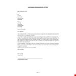 Salesman Resignation Letter example document template