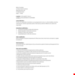 Store Manager Resume - Logistics, Warehouse Division | Maintaining Standards | Passed the Test example document template