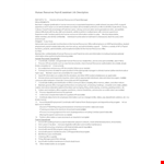 Human Resources Payroll Assistant Job Description example document template