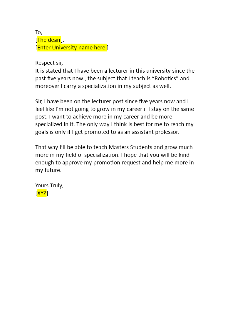 Promotion Request Letter Templates from www.bizzlibrary.com