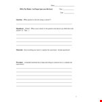 Free Lab Report Template - Organize Your Answer, Question and Experiment Data. example document template