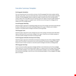Effective Strategies and Actions for Your Executive Summary Template | Region example document template