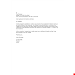College Tc Application Letter Format example document template