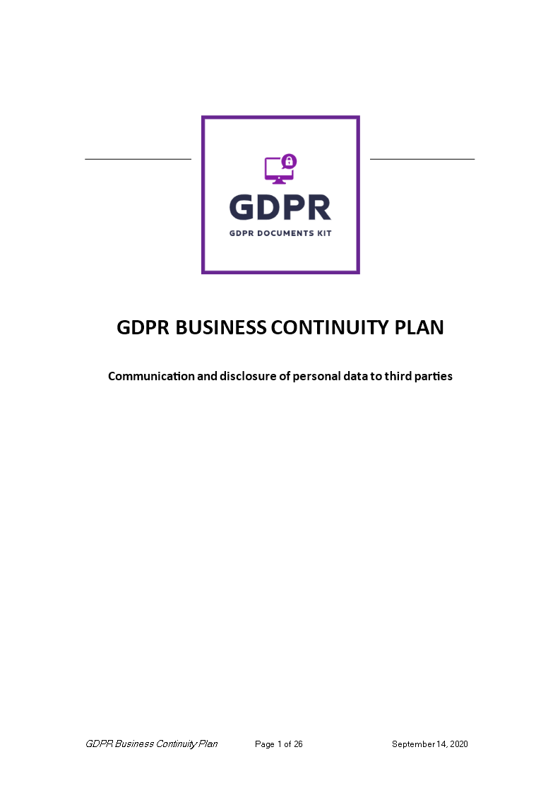 business continuity plan template