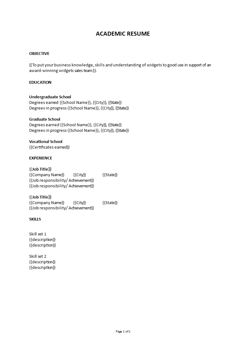 academic resume Main Image academic resume