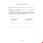 Corporate Resolution Form - Simplify Board of Directors Decisions example document template