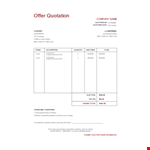 Offer Quotation example document template 
