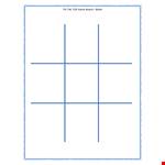 Tic Tac Game Board example document template