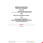 Franchise Agreement | Total Costs, Contractor Costs & Collection example document template