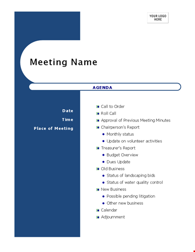 Effective Meeting Agenda Template - Save Time and Stay Organized