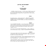 Create Your Personal Last Will and Testament with Our Easy-to-Use Template example document template