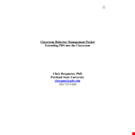 Effective Classroom Management Plan for Positive Student Behavior example document template