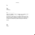 Rejection Letter | State Posting | Group Worker example document template