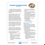 Charitable Contribution Receipt Template example document template