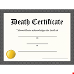 Customize and Print Death Certificate Template - Easy-to-use Design example document template