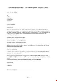 Boss Promotion Request Letter