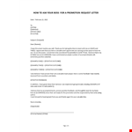 Boss Promotion Request Letter example document template