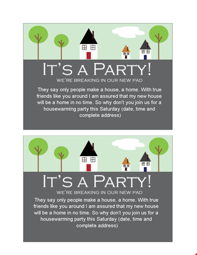 Create the perfect housewarming celebration with our Housewarming Invitation Template