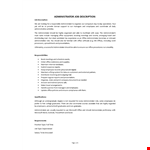 Administrator Job Description example document template
