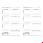 Organize Your Daily Routines with our Daily Planner Template example document template