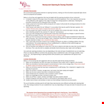 Properly Execute ROC Opening & Closing Procedures example document template