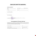 Warning sheets for employees example document template