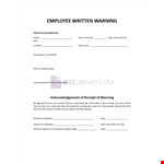 Warning sheets for employees example document template 