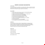 Property Accountant Job Description example document template 