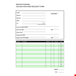 Download Online Purchase Order Request Excel Template - Order, Shipping, Address Instructions example document template