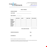 Contractor Time Sheet Template | Track Client, Contractor Hours | Connect Efficiently example document template