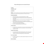 Project Management Accountant Resume example document template