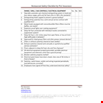 Restaurant Safety Checklist Template - Ensure Safe Practices | Insurance, Reader, PLCINS example document template