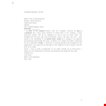 Transfer Request Letter For Employee example document template 