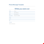 Professional Phone Message Template - Keep Track of Incoming Calls example document template