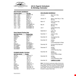 Holiday Payroll Schedule: November, December, and January Holidays example document template