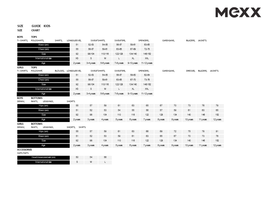 Kids Chart Template | Track Waist Size Over the Years