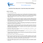 Construction Consultant Contract Template - Expert Witness & Client Construction Consultant example document template