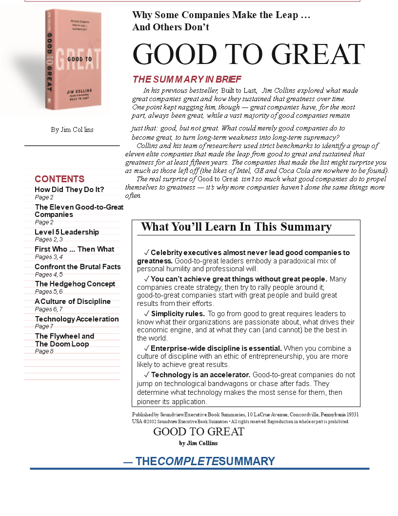 good-to-great-executive-summary